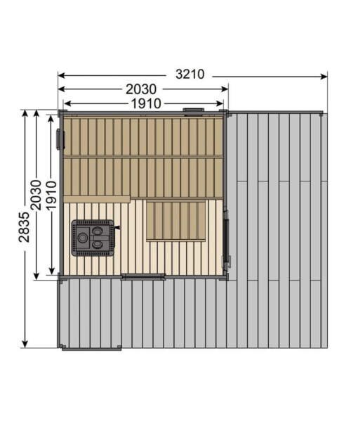 Harvia Solide Compact Floorplan