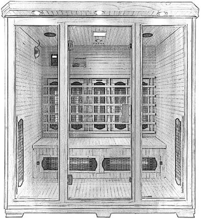 sketch of a 4 person infrared sauna