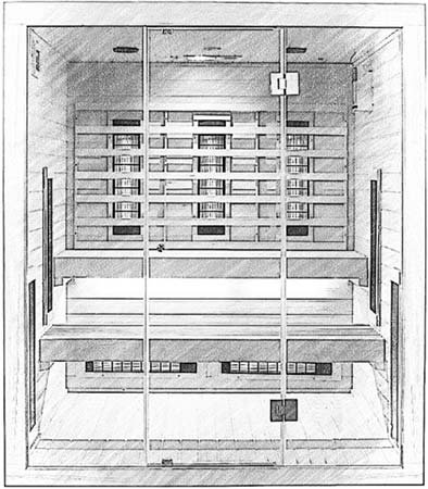 sketch of a 6 person infrared sauna