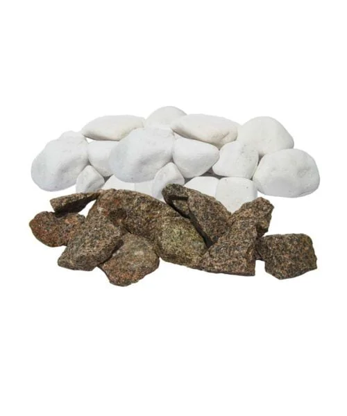 Harvia Decorative Sauna Stones White Marble Red Granite 10kg