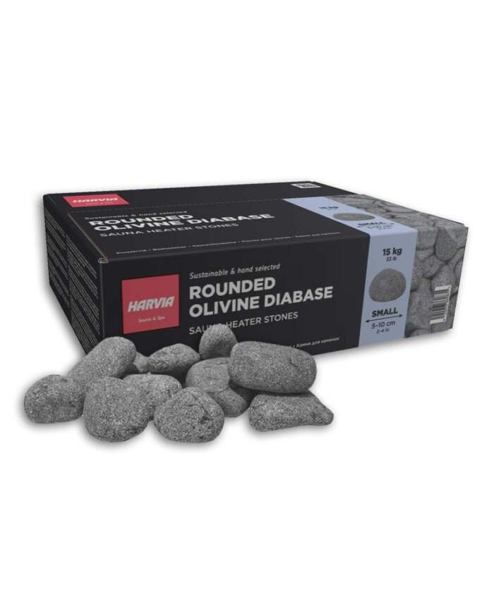 Harvia Olivine Diabase Rounded Sauna Heater Pebbles Large Small