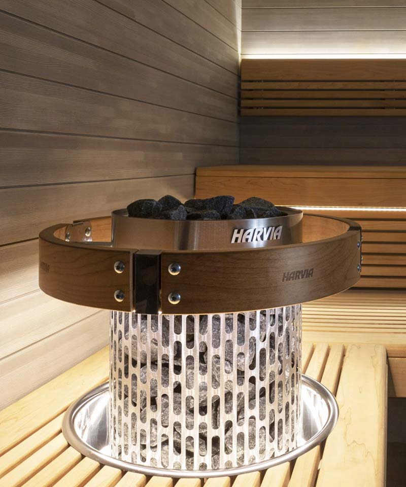 Sauna heater safety railings