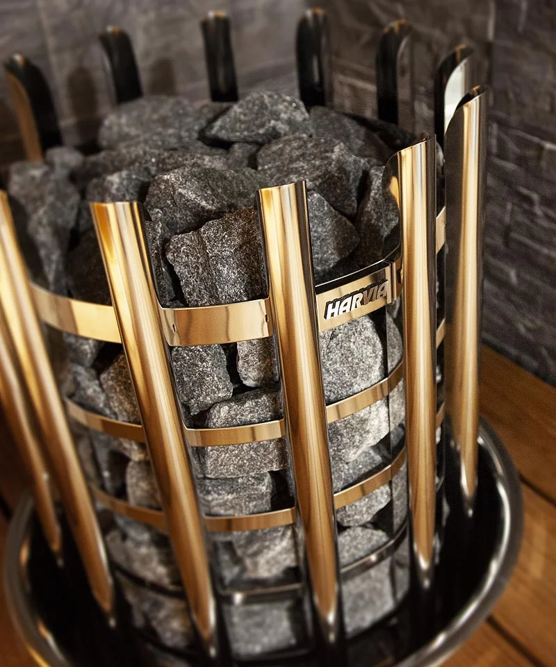 Close up View of the Harvia Glow pillar sauna heater