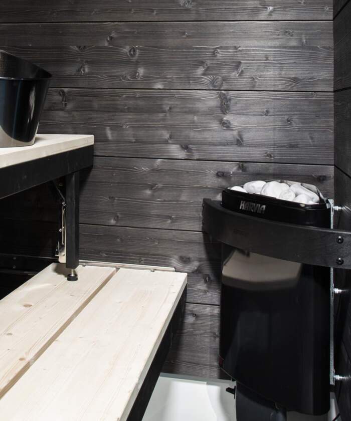 Harvia Delta Combi corner installation
