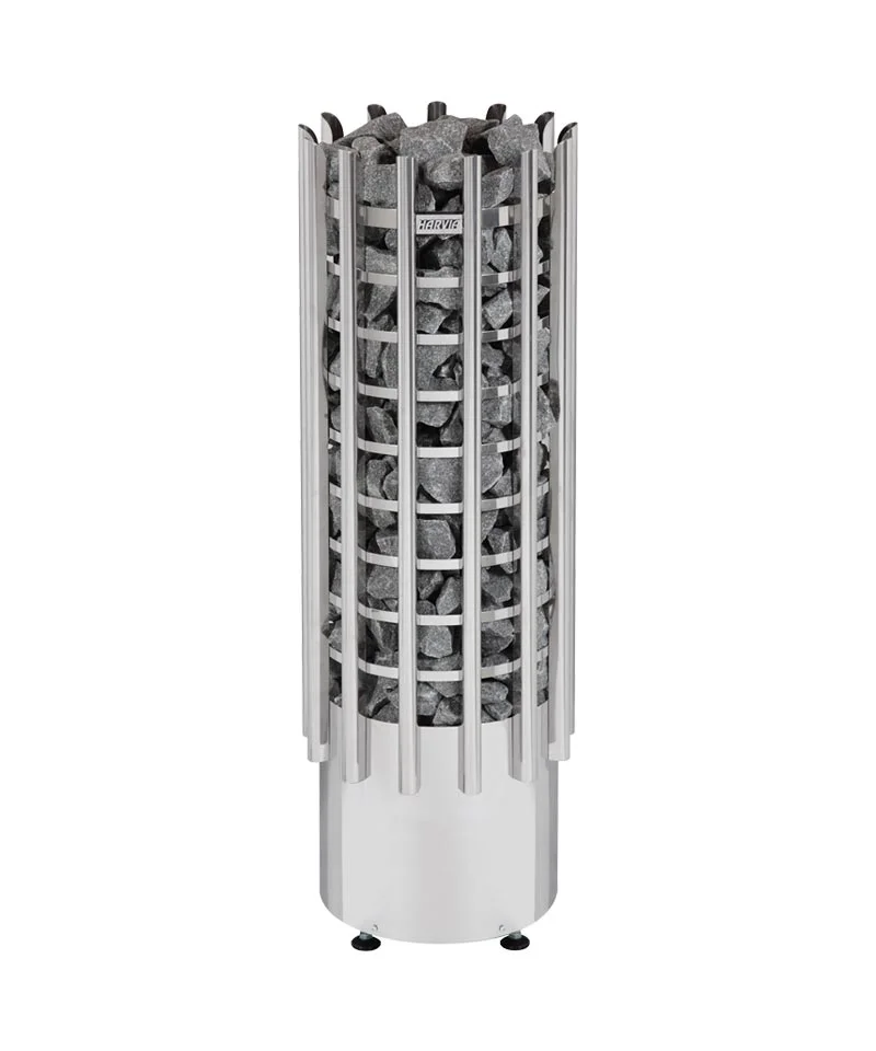 Harvia Glow Electric Pillar Sauna Heater E XE Wi-Fi Polished Steel