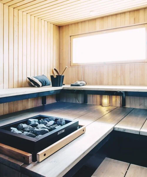 Harvia Modulo Combi Installed in Sauna