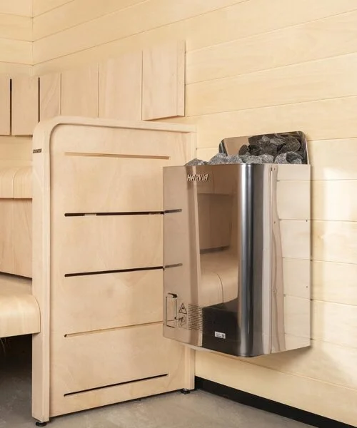 Harvia The Wall Steel Installed in Ventura Sauna