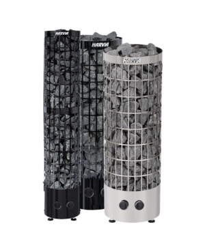 Harvia Cilindro Pillar Electric Sauna Heater Black Steel