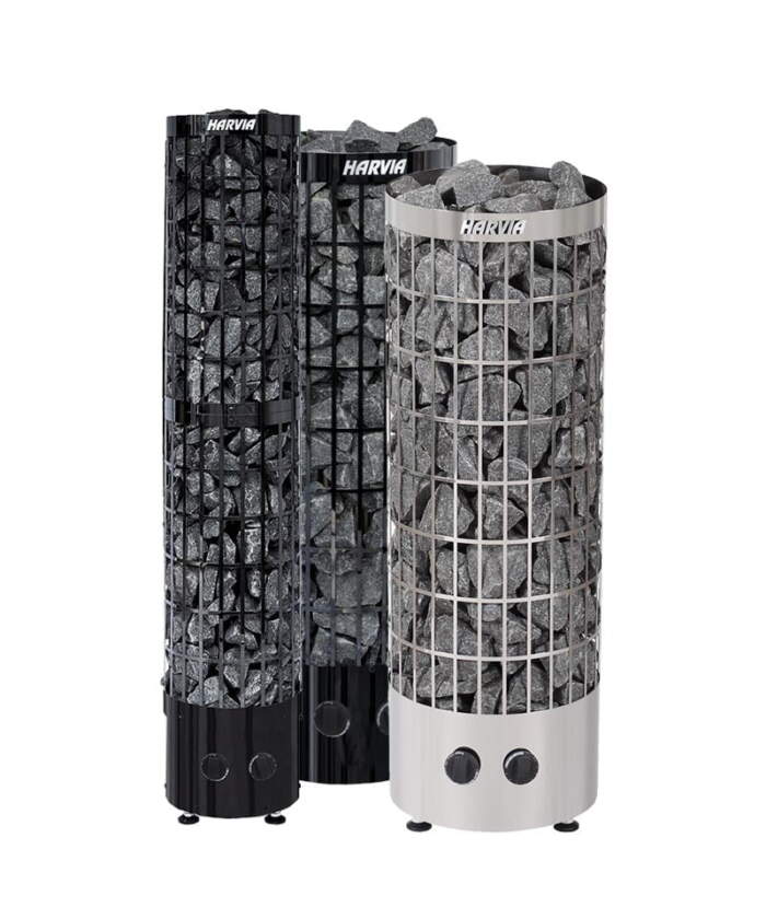 Harvia Cilindro Pillar Electric Sauna Heater Black Steel