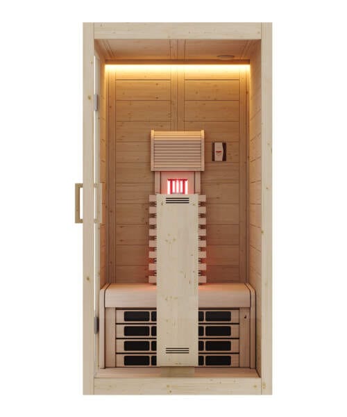 Harvia MiniMy 1 Person Infrared Home Sauna Kit Spruce