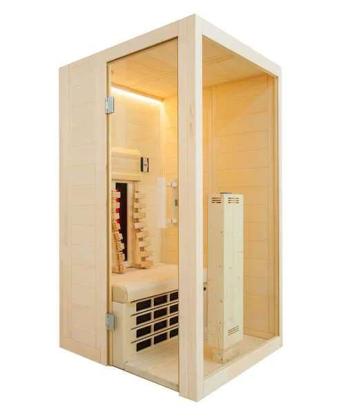 Harvia MiniMy 1 Person Infrared Home Sauna Kit Spruce