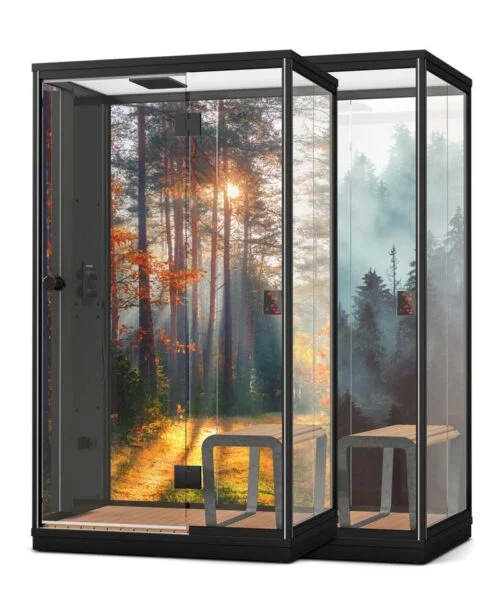 Harvia Nova LUX 1 Person Steam Shower Cabin Black Glass