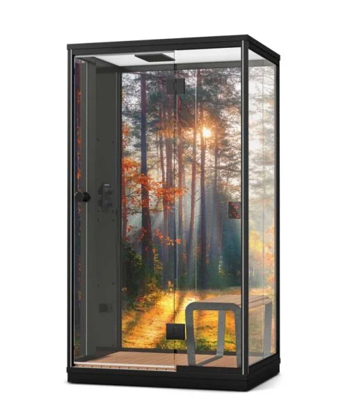 Harvia Nova LUX 1 Person Steam Shower Cabin Black Glass - Image 2