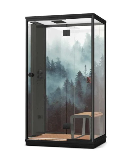 Harvia Nova LUX 1 Person Steam Shower Cabin Black Glass - Image 4
