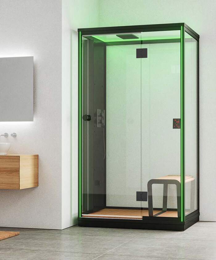 Bathroom installation of the Harvia Nova Steam Shower Cabin