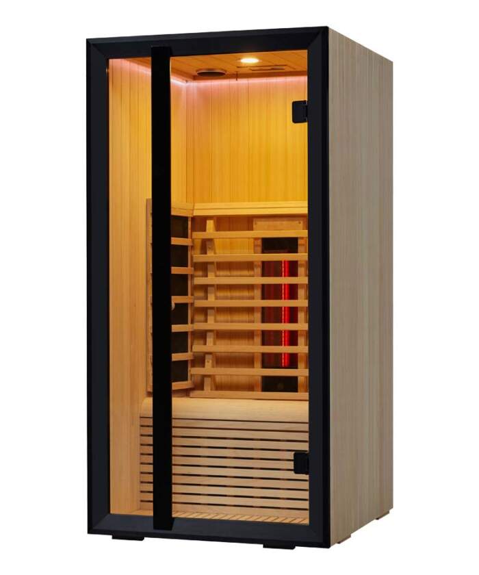 Angled View of the Sentiotec Onni Mini Sauna Cabin