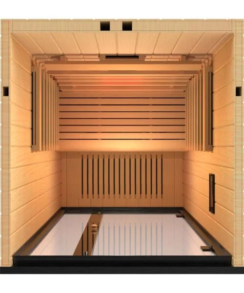 Top View Interior Detail of the Sentiotec Onni Mini Sauna Cabin