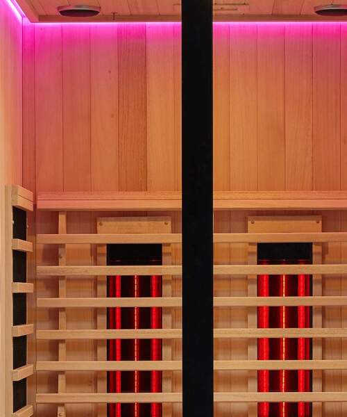 Interior Detail of the Sentiotec Onni Small Sauna Cabin