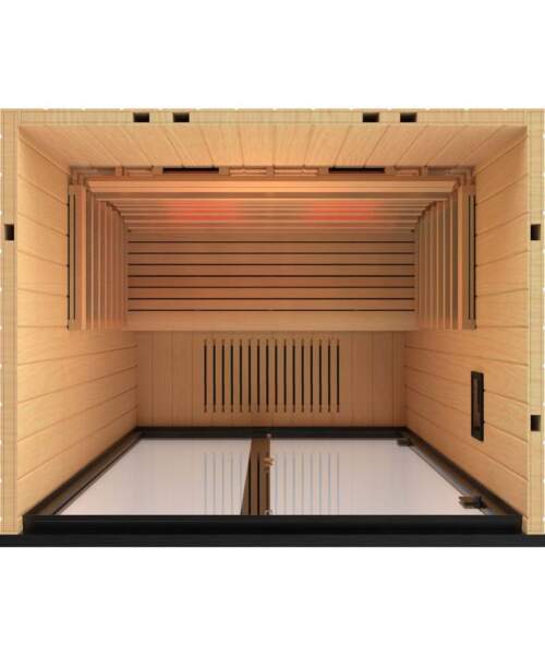 Top View Interior Detail of the Sentiotec Onni Small Sauna Cabin