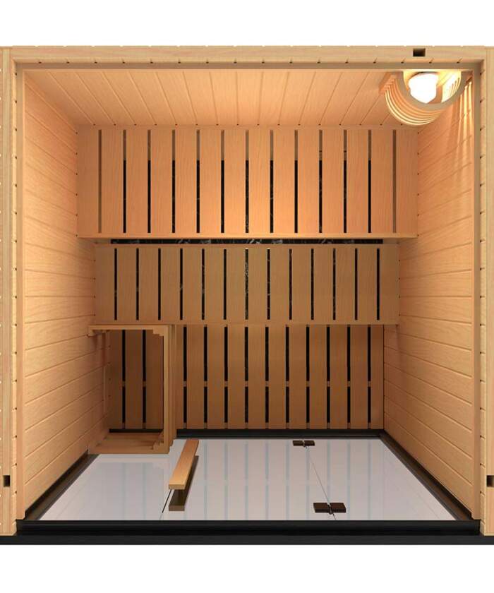 Top View Interior Detail of the Sentiotec Onni Sauna Kit
