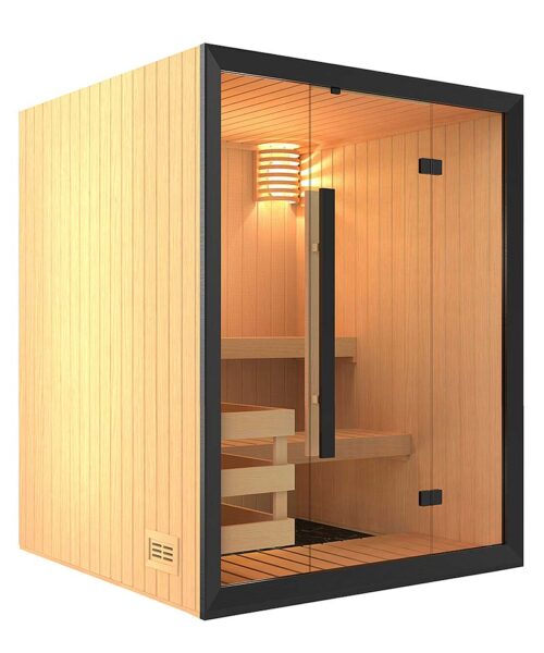 Left Angled View of the Sentiotec Onni Traditional Sauna
