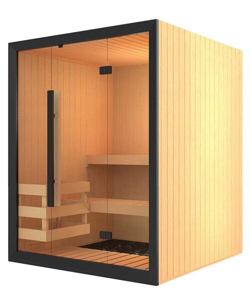 Right Angled View of the Sentiotec Onni Traditional Sauna