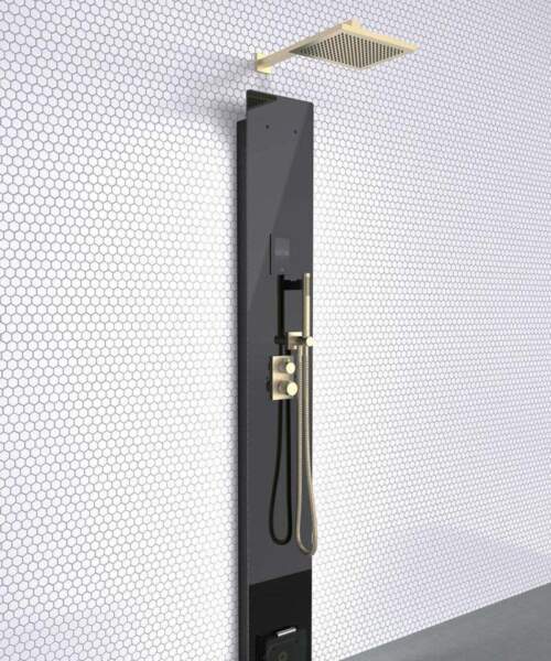 Tylo Stella with Dornbracht Rain Shower Square Brushed Brass