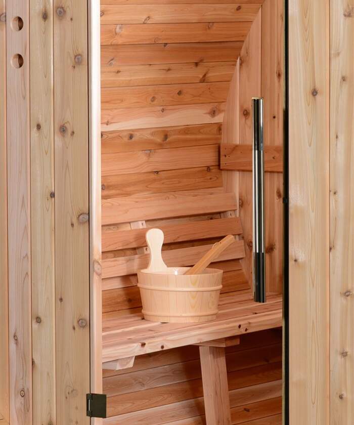 Almost Heaven Pinnacle Barrel Sauna Interior Detail