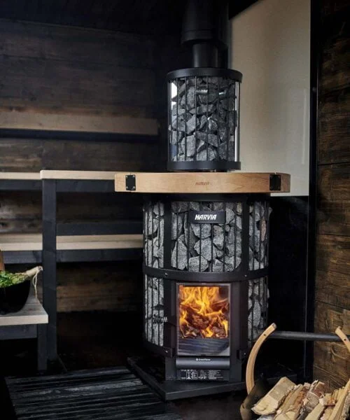 Harvia Legend GreenFlame with Smoke Pipe and Water Heater