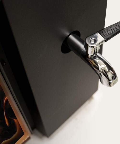 Detailed view of the Harvia Linear 22 Greenflame RS water tap