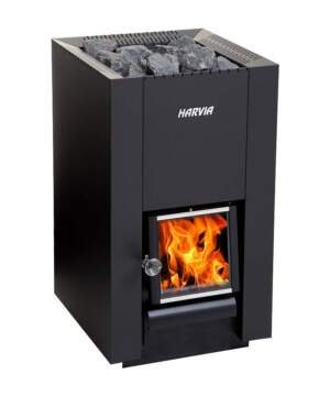 Harvia Linear Wood Burning Sauna Stove Black Steel