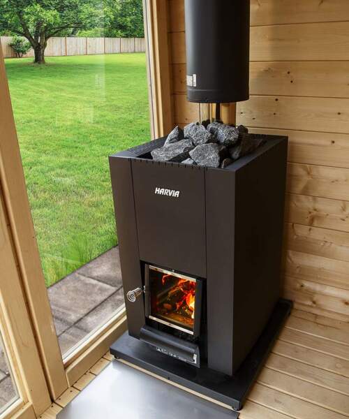 Harvia Linear Wood Burning Sauna Stove Black Steel - Image 6