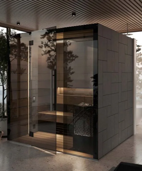 Home Installation of the Tylo Reflection WIDE Glass Front Sauna