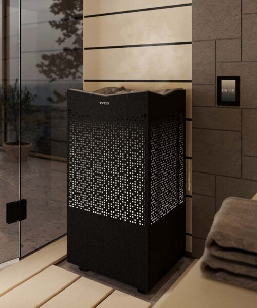 Tylo Crown Elite in Reflection Sauna with Elite Control Panel