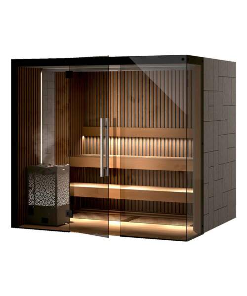 Tylo Reflection RIB Glass Corner Designer Sauna Alder ThermoAlder