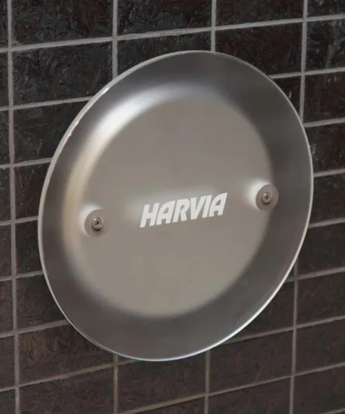 Harvia Silent Steam Nozzle attached to steam room wall