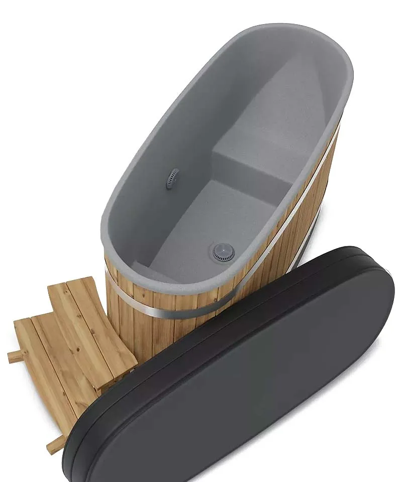 Harvia Frosty 2 Person Cold Plunge Tub Top View with Steps