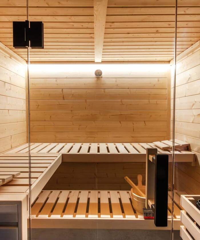 Harvia Family Large Sauna Full Interior View