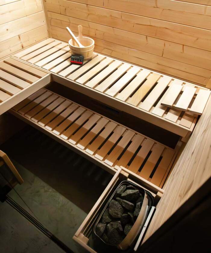 Harvia Family Large Sauna Interior Top View