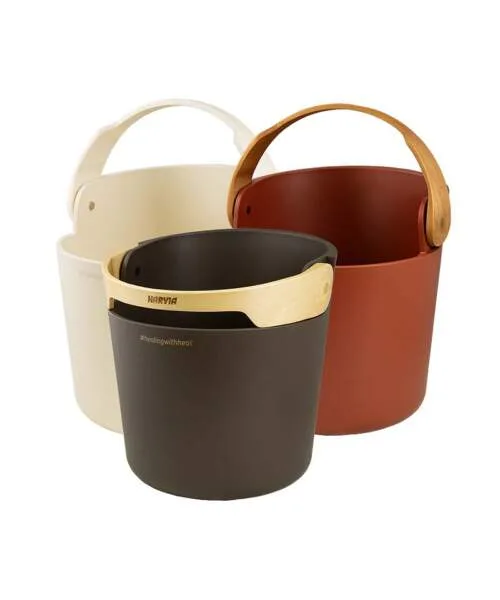 Harvia Helmi Sauna Pail Water Bucket Chocolate Terracotta Ivory