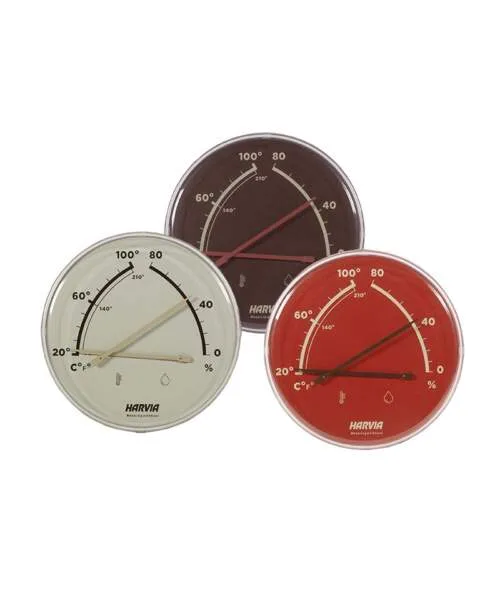 Harvia Helmi Sauna Thermo / Hygrometer Chocolate Terracotta Ivory