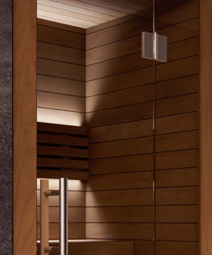 Harvia Utu Single Wood Panelling Detail