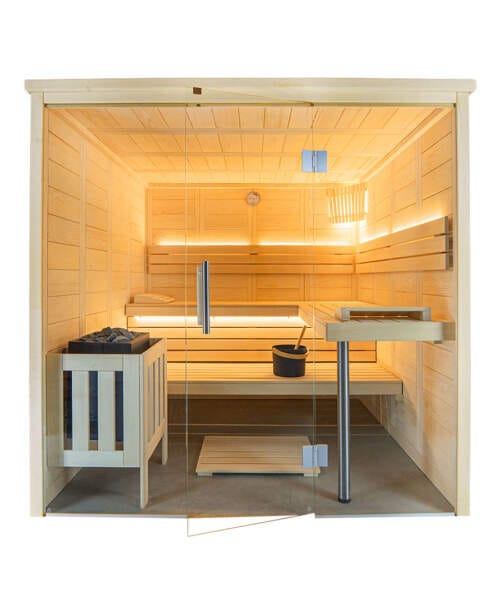 Harvia Alaska View 5 Person Glass Front Sauna Spruce Lime Wood