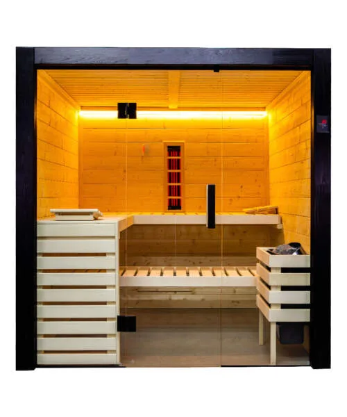 Harvia Family Medium 3-4 Person Glass Front Sauna Kit