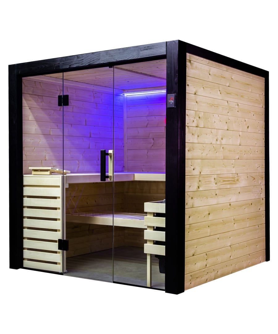 Harvia Family Medium Angled View Blue LED Lighting