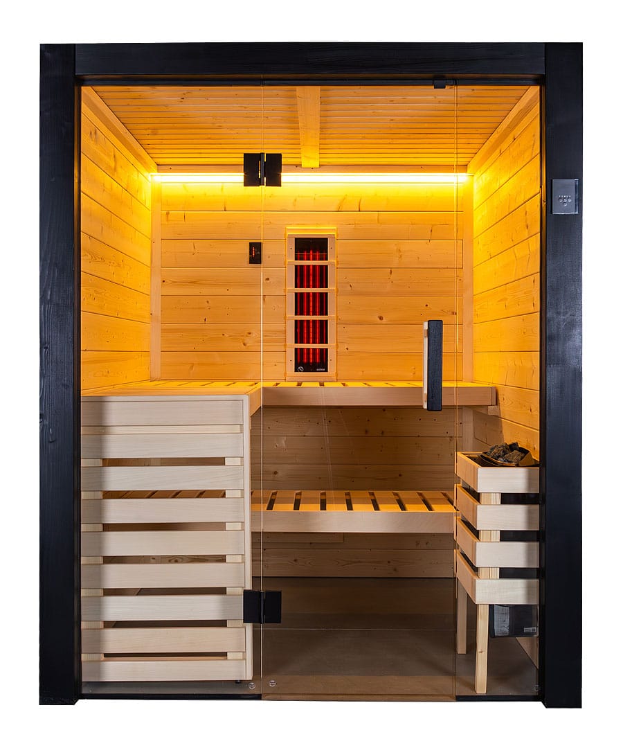 Harvia Family Small 2-3 Person Glass Front Sauna Cabin