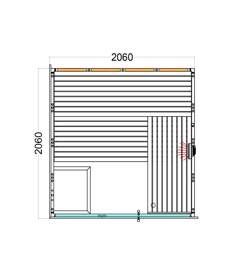 Harvia Himalaya Large Infra+ Floor Plan