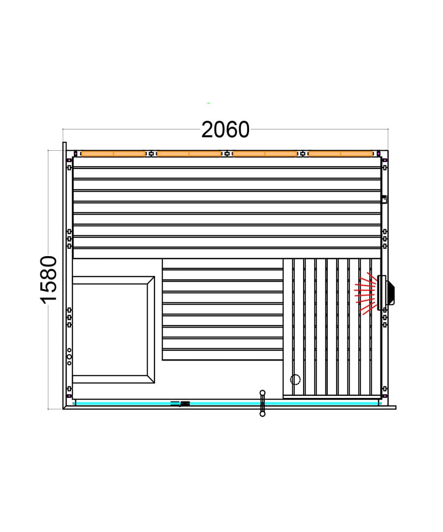 Harvia Himalaya Small Infra+ Floor Plan