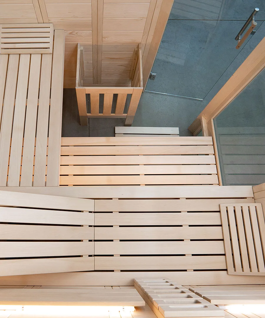 Harvia Alaska Corner Infra+ Angled Interior View from Above