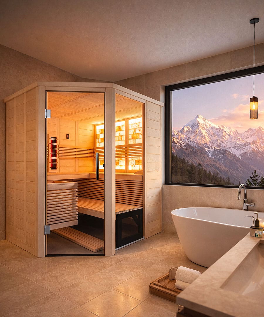 Harvia Himalaya Corner Infra Home Bathroom Installation